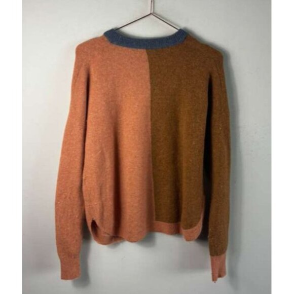 Madewell Westlake Women’s Colorblock Sweater Brown Pink Crewneck Cozy Size XS/S - Picture 5 of 10